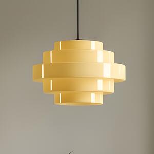 ALDEX Viseća lampa Filo, žuta, Ø 28 cm, staklo, prigušiva, Žuta, Dnevni boravak/blagovaonica, Staklo
