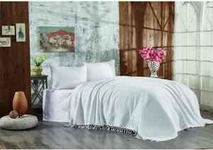 Bijeli pamučni prekrivač za bračni krevet 220x240 cm Lotus – Mijolnir