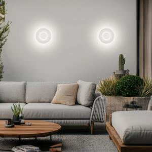 Helestra LED vanjska zidna svjetiljka BUD, prigušljiva, bijela, IP65, prigušiva, Bijela, Aluminij