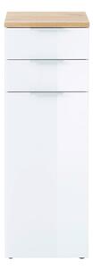 Bijeli visoki kupaonski ormarić u dekoru hrasta 39x112 cm Pescara – Germania