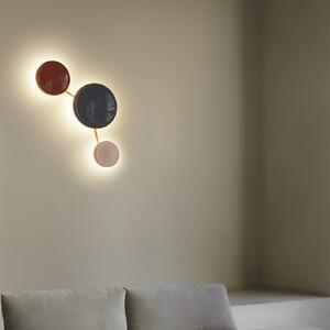 MARSET LED zidna svjetiljka Caramel, smeđa, Ø 28 cm, TRIAC, staklo, prigušiva, Smeđa / hrđa, Dnevni boravak/blagovaonica, Staklo