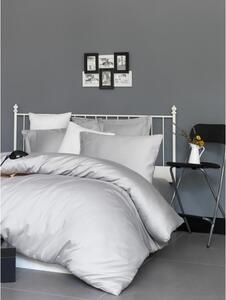 Svijetlo siva posteljina za bračni krevet od pamučnog satena 200x200 cm – Mijolnir