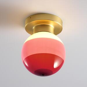 MARSET LED zidna svjetiljka s kratkim svjetlom A2, bordo crvena/mesing, prigušiva, Crvena, Dnevni boravak/blagovaonica, Metal, Metak