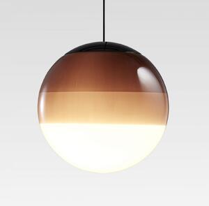 MARSET LED viseća svjetiljka s kratkim svjetlom, Ø 13 cm, smeđa, prigušiva, Smeđa / hrđa, Dnevni boravak/blagovaonica, Staklo, Metak