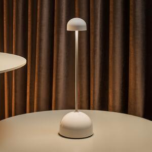 MARSET LED stolna lampa na baterije Sips, bijela/srebrna, 31 cm, čelik, prigušiva, Metalik, Metal