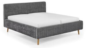 Antracitno sivi tapecirani bračni krevet s podnicom 180x200 cm Primavera – Meise Möbel