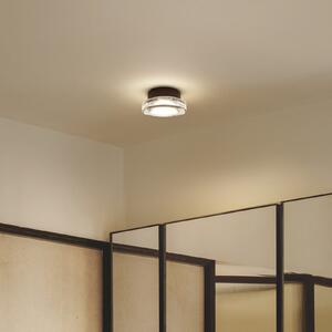 MARSET LED vanjska zidna svjetiljka Roc, Ø 17 cm, crna/prozirna, prigušiva, Crno, Aluminij