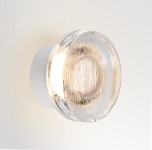 MARSET LED vanjska zidna svjetiljka Roc, Ø 17 cm, bijela/prozirna, prigušiva, Bijela, Aluminij