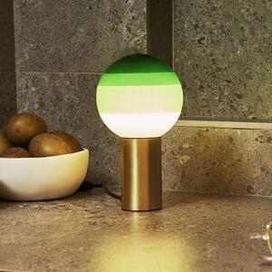 MARSET stolna lampa s kratkim svjetlom, visina 22 cm, zelena/mesingana, Zelena, Dnevni boravak/blagovaonica, Staklo