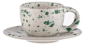 Bijelo-zelene šalice u setu 2 kom za espresso od kamenine 100 ml Carnival – Ladelle
