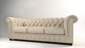 Krem baršunasta sofa 230 cm Cambridge - Ropez