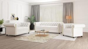 Bijeli kauč od imitacije kože 148 cm York - Ropez