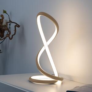 Paul Neuhaus LED stolna lampa Twist, boje pijeska, visina 42 cm, prigušiva, Bež, spavaća soba, Aluminij