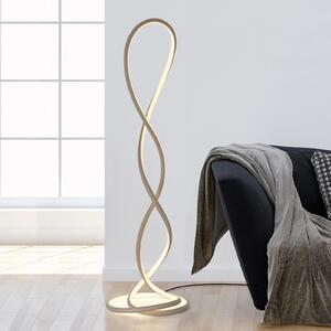 Paul Neuhaus LED podna lampa Twist, boje pijeska, visina 143 cm, prigušiva, Bež, Dnevni boravak/blagovaonica, Aluminij