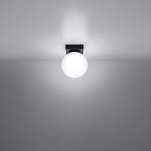 Crna stropna svjetiljka sa staklenim sjenilom ø 12 cm Umerta – Nice Lamps
