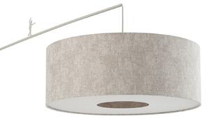 Nowodvorski Lighting Lučna svjetiljka Poise B, siva, čelik, tekstil, projekcija 255 cm, Sivo, Dnevni boravak/blagovaonica, Metal, Stalak kišobran