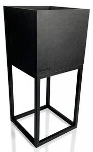 Crna minimalistička metalna žardinjera 22X22X50 cm