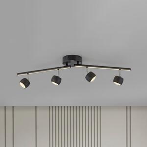 JUST LIGHT. GmbH Jarik LED stropni reflektor, 4 žarulje, crni, 3000 K, prigušiva, Crno, Dnevni boravak/blagovaonica, Metal