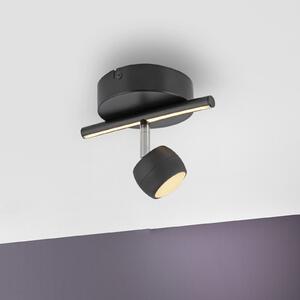 JUST LIGHT. GmbH Jarik LED stropni reflektor, jedna žarulja, crna, 3000 K, prigušiva, Crno, Dnevni boravak/blagovaonica, Metal