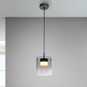 JUST LIGHT. GmbH Elio LED viseća svjetiljka, dimljeno staklo, 1 žarulja, crna, prigušiva, Sivo, Dnevni boravak/blagovaonica, Staklo