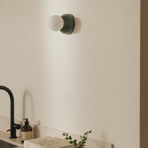 Globen Lighting zidna svjetiljka Torrano, zelena, Ø 13 cm, IP44, prigušiva, Zelena, Dnevni boravak/blagovaonica, Staklo