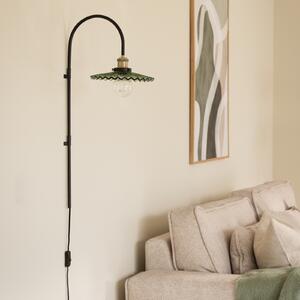 Globen Lighting Zidna lampa COBBLER, zelena, visina 75 cm, staklo, Crno, Dnevni boravak/blagovaonica, Staklo