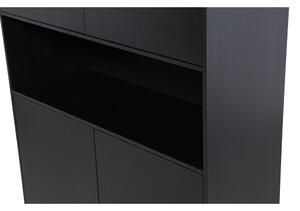 Crna modularna škrinja za pohranu od masivnog bora 110x210 cm Finca – WOOOD
