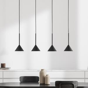 TK Lighting Cono Mini viseća svjetiljka, 4 žarulje, crna GU10, prigušiva, Crno, Dnevni boravak/blagovaonica, Metal