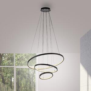 JUST LIGHT. GmbH Cerchi LED viseća svjetiljka, crna, 3000 K, Crno, Dnevni boravak/blagovaonica, Metal