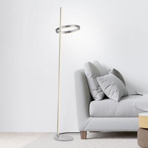 JUST LIGHT. GmbH LED podna lampa Ritus srebrna željezna s prigušivačem 3000 K, prigušiva, Metalik, Dnevni boravak/blagovaonica, Metal