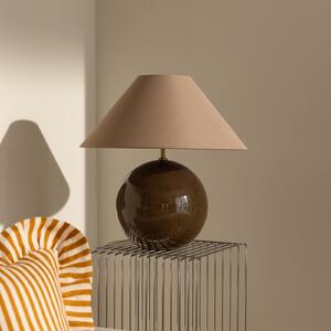 Globen Lighting IRIS stolna lampa, smeđa, visina 45 cm, Smeđa / hrđa, Dnevni boravak/blagovaonica, Tkanina / tekstil