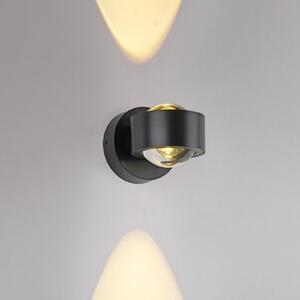 JUST LIGHT. GmbH Chia LED zidna svjetiljka na baterije, crno željezo, 3000 K, prigušiva, Crno, Dnevni boravak/blagovaonica, Metal