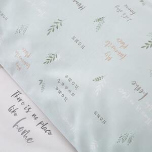 Bijelo-svijetlo zelena posteljina za bračni krevet 200x200 cm Home Sweet Home – Catherine Lansfield