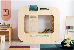 Dječji krevet na kat s prostorom za odlaganje 90x200 cm u prirodnoj boji Mundo – Adeko