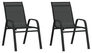 VidaXL Složive vrtne stolice od tekstilena 2 kom crne