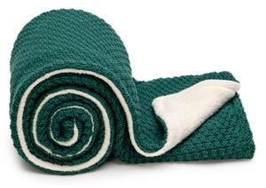 Zelena pletena deka za bebe 80x100 cm – T-TOMI
