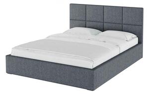 Sivi tapecirani bračni krevet s prostorom za pohranu s podnicom 180x200 cm Bufo Bed – MESONICA