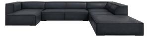 Tamno plava kožna kutna garnitura (s desnim kutom) Madame – Windsor & Co Sofas