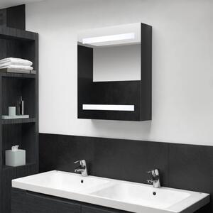 VidaXL LED kupaonski ormarić s ogledalom sjajni crni 50 x 14 x 60 cm