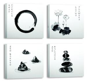 Slike u setu od 4 komada 30x30 cm Japanese Zen - Wallity