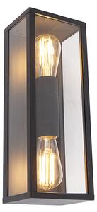 Industrijska zidna svjetiljka crna 38 cm 2-svjetla IP44 - Charlois