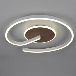 Reality Leuchten LED stropna svjetiljka Calle, boja kave, Ø 50 cm, CCT, prigušljiva, prigušiva, Bež, Dnevni boravak/blagovaonica, Metal