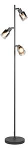 Reality Leuchten Podna lampa Cadiz, crna/antracit, 3 žarulje, visina 154 cm, Crno, Dnevni boravak/blagovaonica, Metal