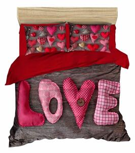 Crvena satenska posteljina za bračni krevet/za produženi krevet 200x220 cm – Mijolnir