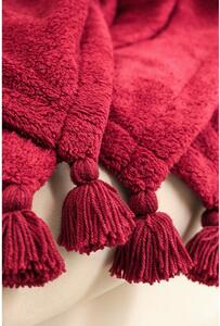 Crveni prekrivač od mikropliša za krevet za jednu osobu 160x200 cm Puffy – Mijolnir