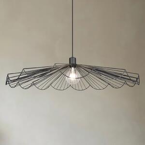 Reality Leuchten Viseća svjetiljka Margarita, Ø 80 cm, crna, E27, metalna, prigušiva, Crno, Dnevni boravak/blagovaonica, Metal