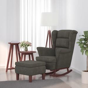 VidaXL Stolica za ljuljanje s drvenim nogama i stolcem siva baršunasta