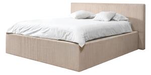 Bež tapecirani bračni krevet s prostorom za odlaganje s podnicom 160x200 cm Nihad – Bobochic Paris
