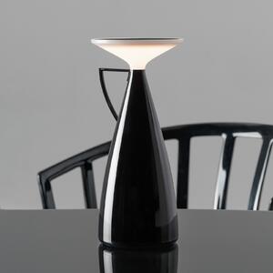 Kartell LED punjiva stolna lampa Camomille, crna, visina 24 cm, prigušiva, Crno, Dnevni boravak/blagovaonica, Plastika