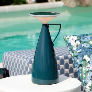 Kartell LED stolna lampa na baterije Camomille, petrolej, visina 24 cm, prigušiva, Plava, Dnevni boravak/blagovaonica, Plastika